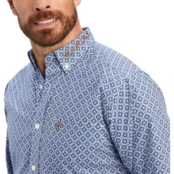 Ariat Blouse Maurice Heren Blauw/Wit -Pikeur || Cavallo || Dublin Verkoopwinkel ariat f22 mns west 10041791 detail01.b1310d