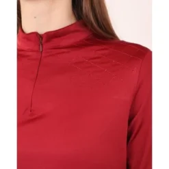 Montar Poloshirt Hilma Tone In Tone Crystals Lange Mouwen Ruby Red -Pikeur || Cavallo || Dublin Verkoopwinkel aw23montar pl2325 2 2.123402