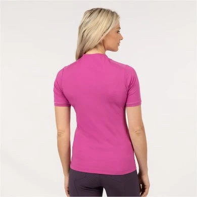 BR Poloshirt Claudia Technische Brei Fuchsia Red 2 BR Poloshirt Claudia Technische Brei Fuchsia Red - Afbeelding 2