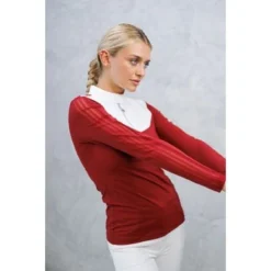 Harcour Poloshirt Coquette Lange Mouwen Robijnrood -Pikeur || Cavallo || Dublin Verkoopwinkel harcour coquette rubyred site4.45a9f4