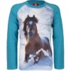 Red Horse Shirt Pixel Turquoise