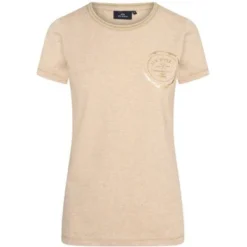 HV Polo T-Shirt Beau Korte Mouwen Dames Sand Melange XL