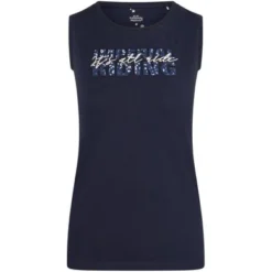 Imperial Riding Top Smiley Flowers Navy AOP S