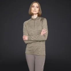 Mountain Horse Tech Shirt Tate Fleece Taupe -Pikeur || Cavallo || Dublin Verkoopwinkel mh tate beige kopiera.8a6306