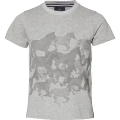 Mountain Horse Shirt Running Horse SS Junior Grijs Melange