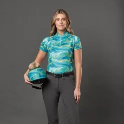 Weatherbeeta T-Shirt Ruby Swirl Marble Blauw/Oranje -Pikeur || Cavallo || Dublin Verkoopwinkel wb 1009343000 blueorangeswirlmarbleprint wb ruby ss omhelmet image null hero.7d5bdc